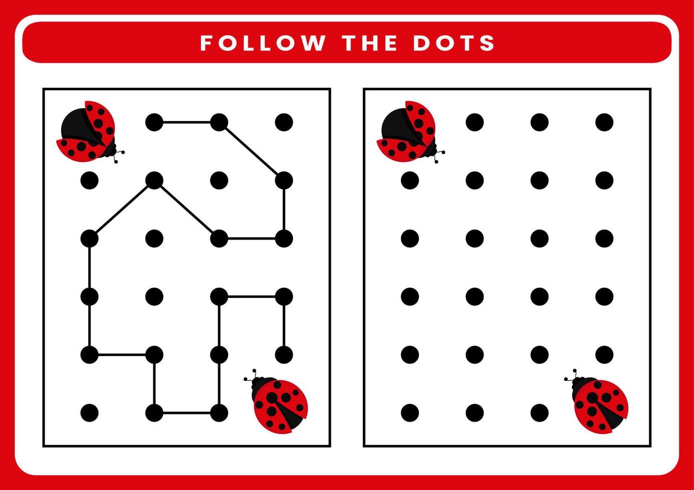 Follow the dots worksheet for kids vector