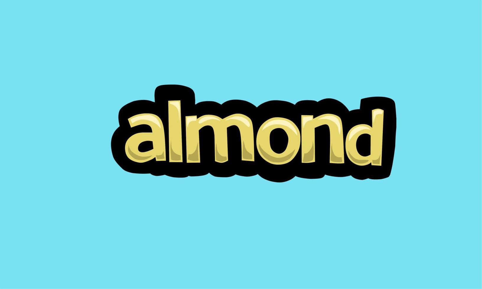 ALMOND writing vector design on a blue background