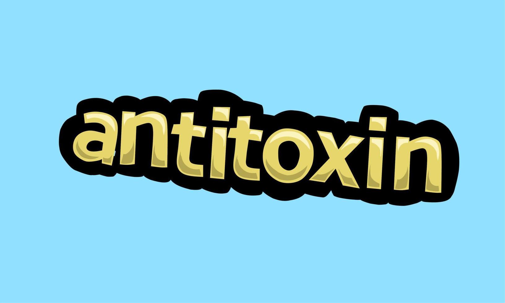 diseño vectorial de escritura de antitoxina en un fondo azul vector