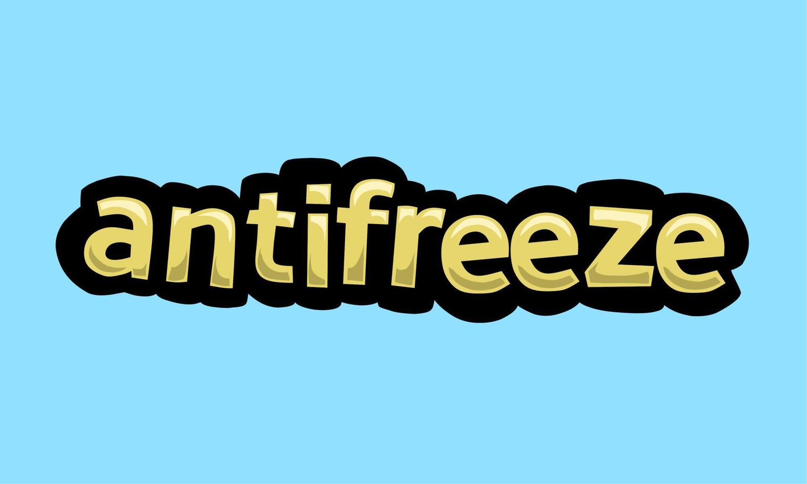 antifreeze writing vector design on a blue background