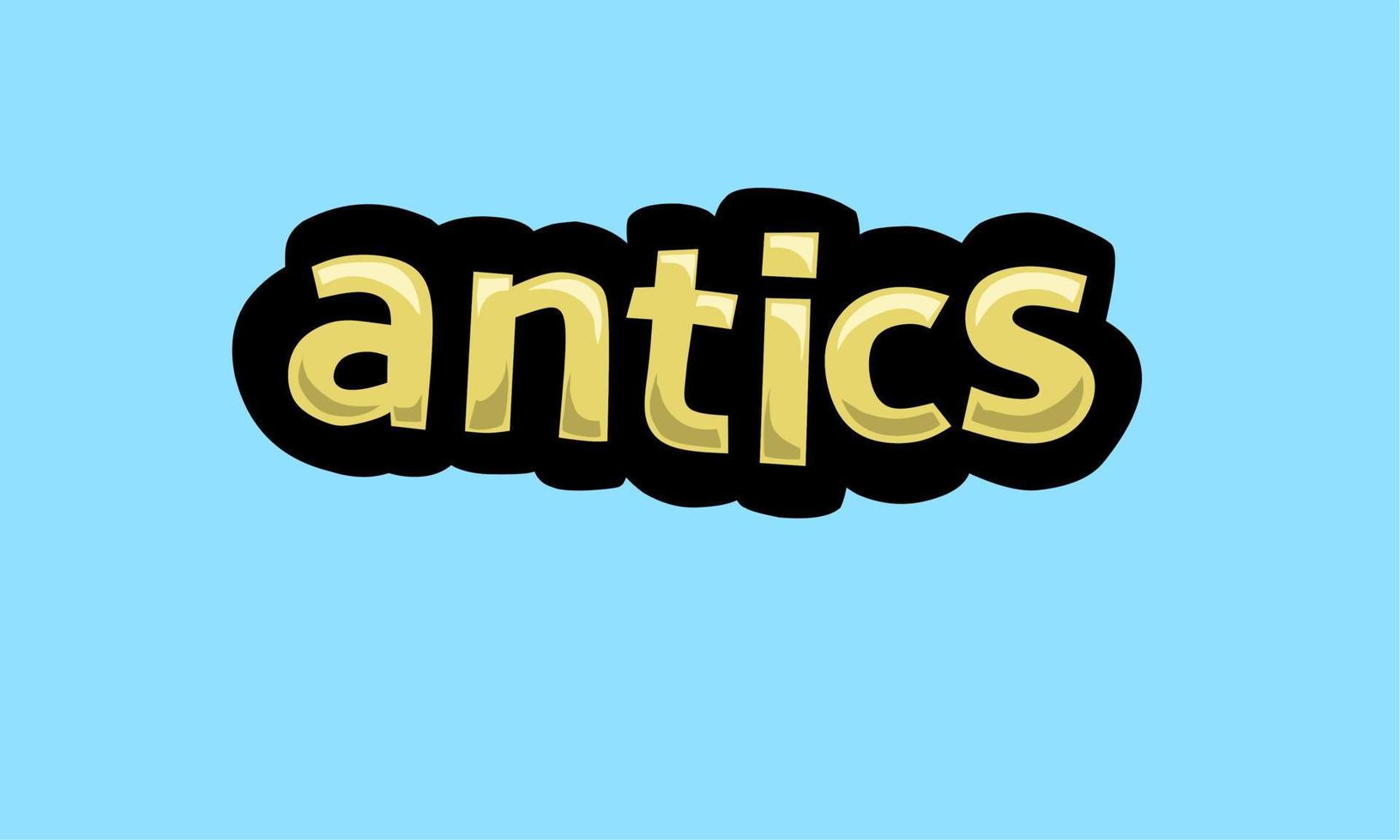 antics writing vector design on a blue background