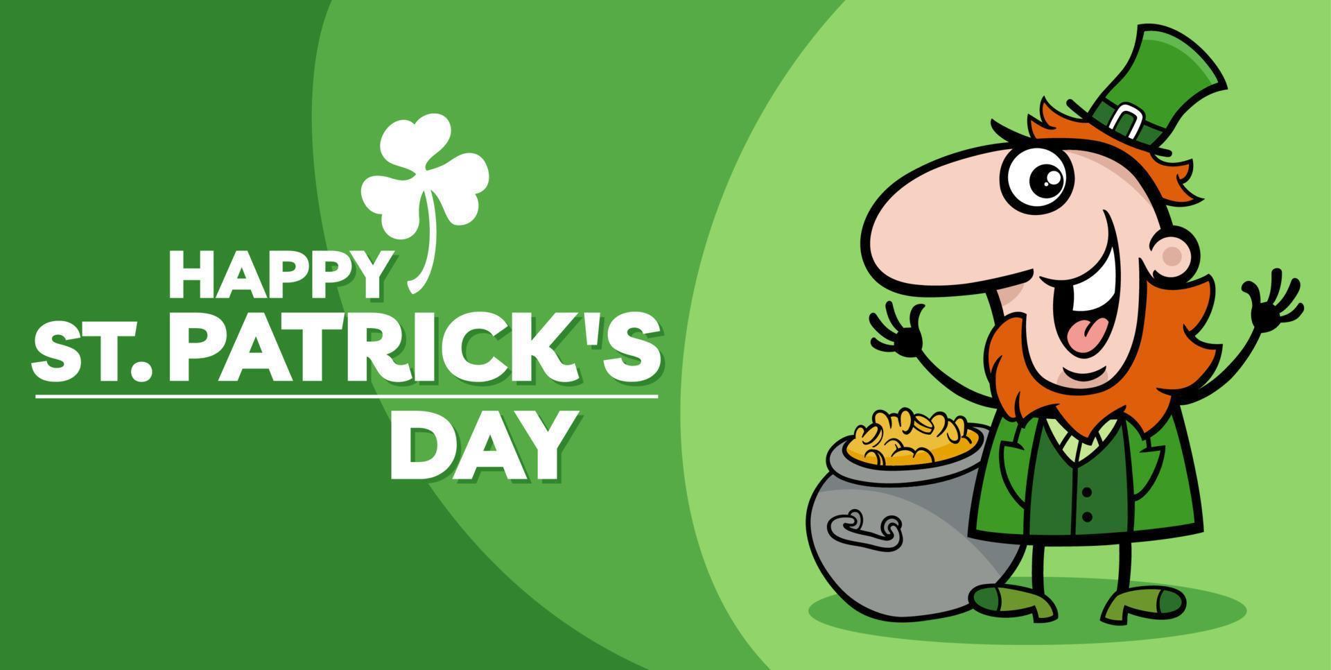 Saint Patrick Day design with comic Leprechaun character vector