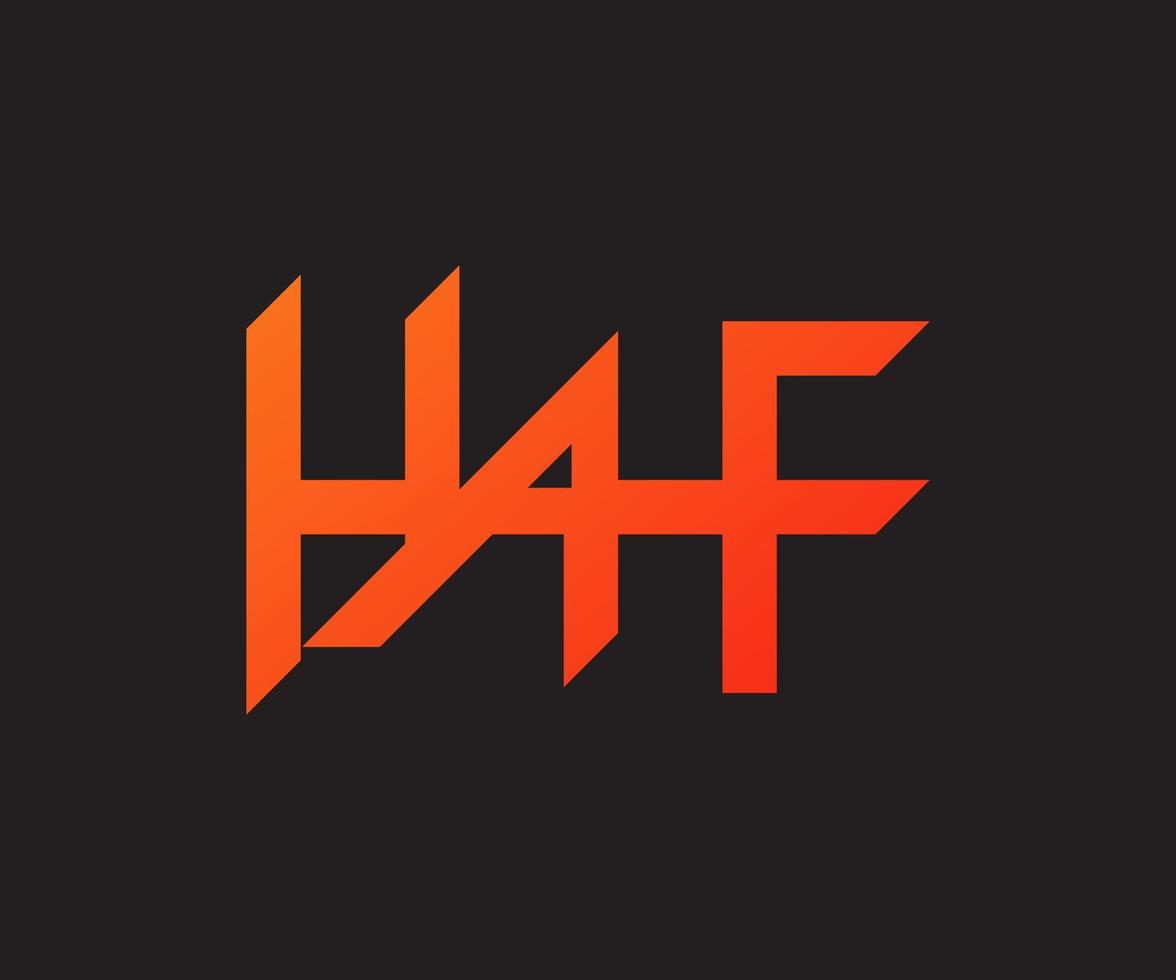 Letter HYAHF logo icon design template elements. HYAHF letter line logo. Logo HYAHF letter for company vector design template.