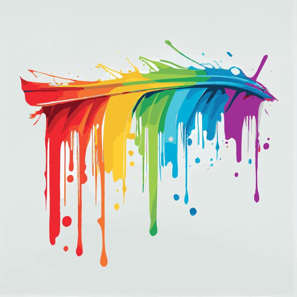 Smears, stains of colored paint on a white background, multicolored colors, rainbow - Vector