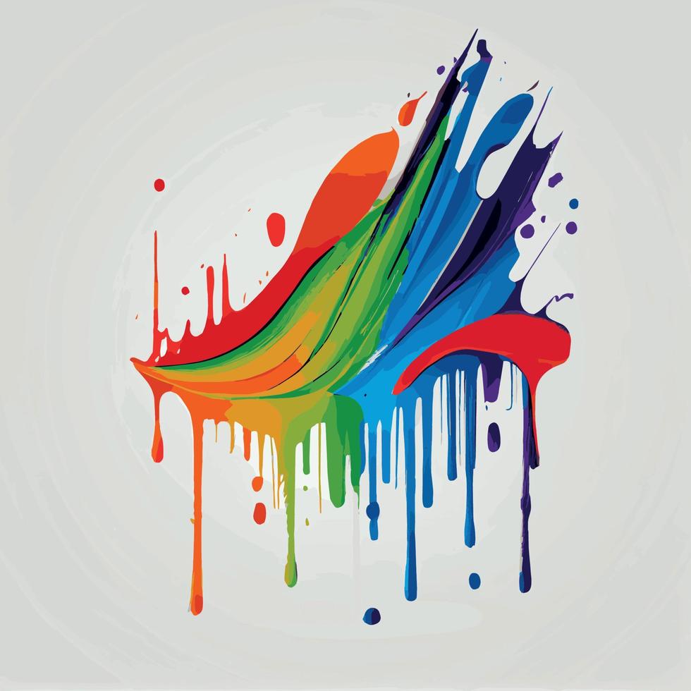 Smears, stains of colored paint on a white background, multicolored colors, rainbow - Vector