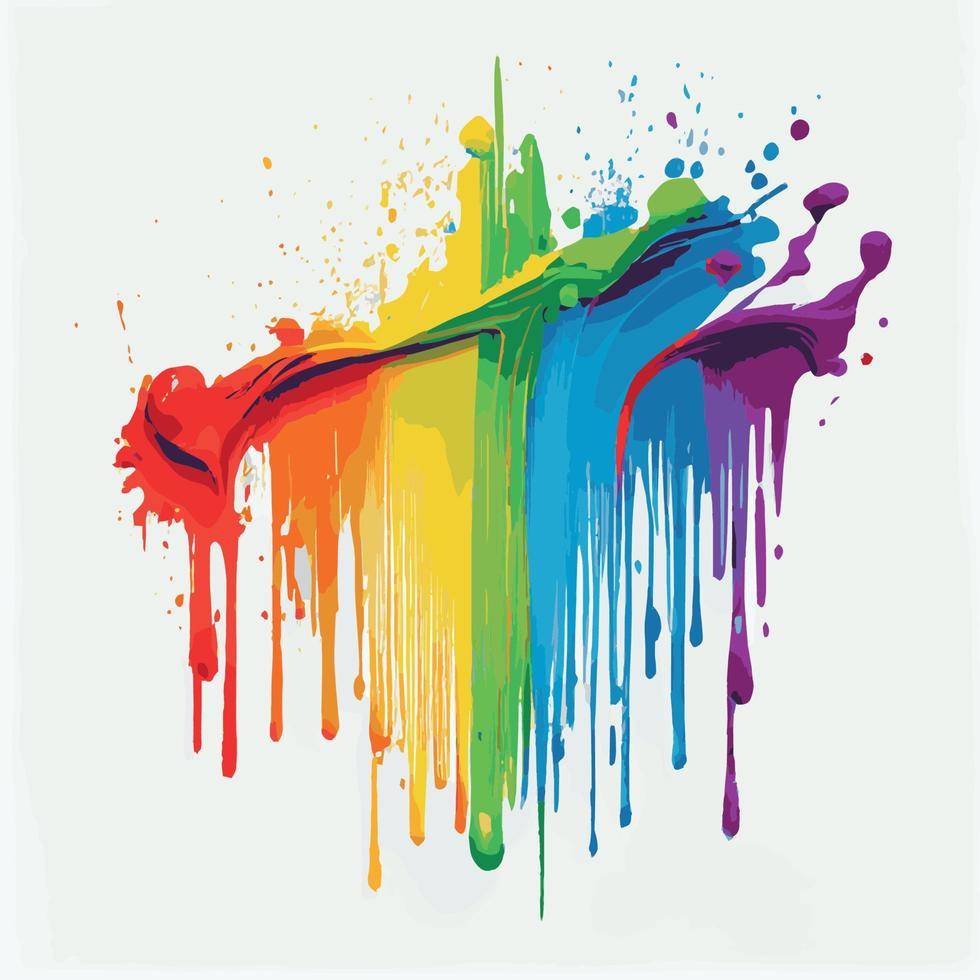 Smears, stains of colored paint on a white background, multicolored colors, rainbow - Vector