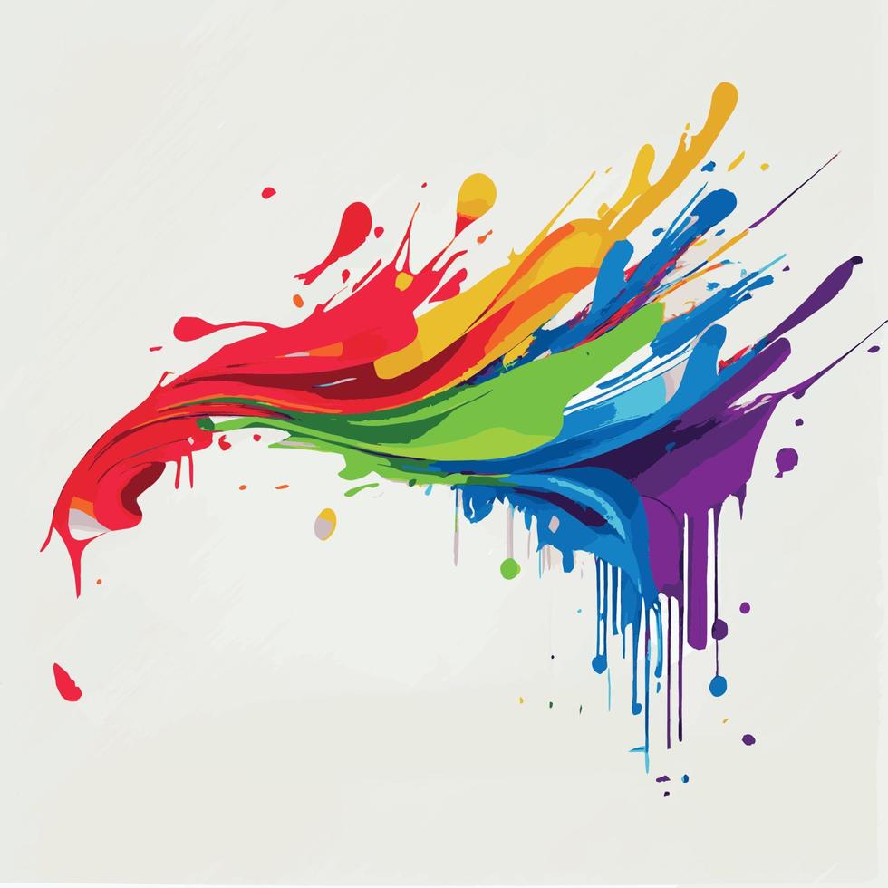 Smears, stains of colored paint on a white background, multicolored colors, rainbow - Vector