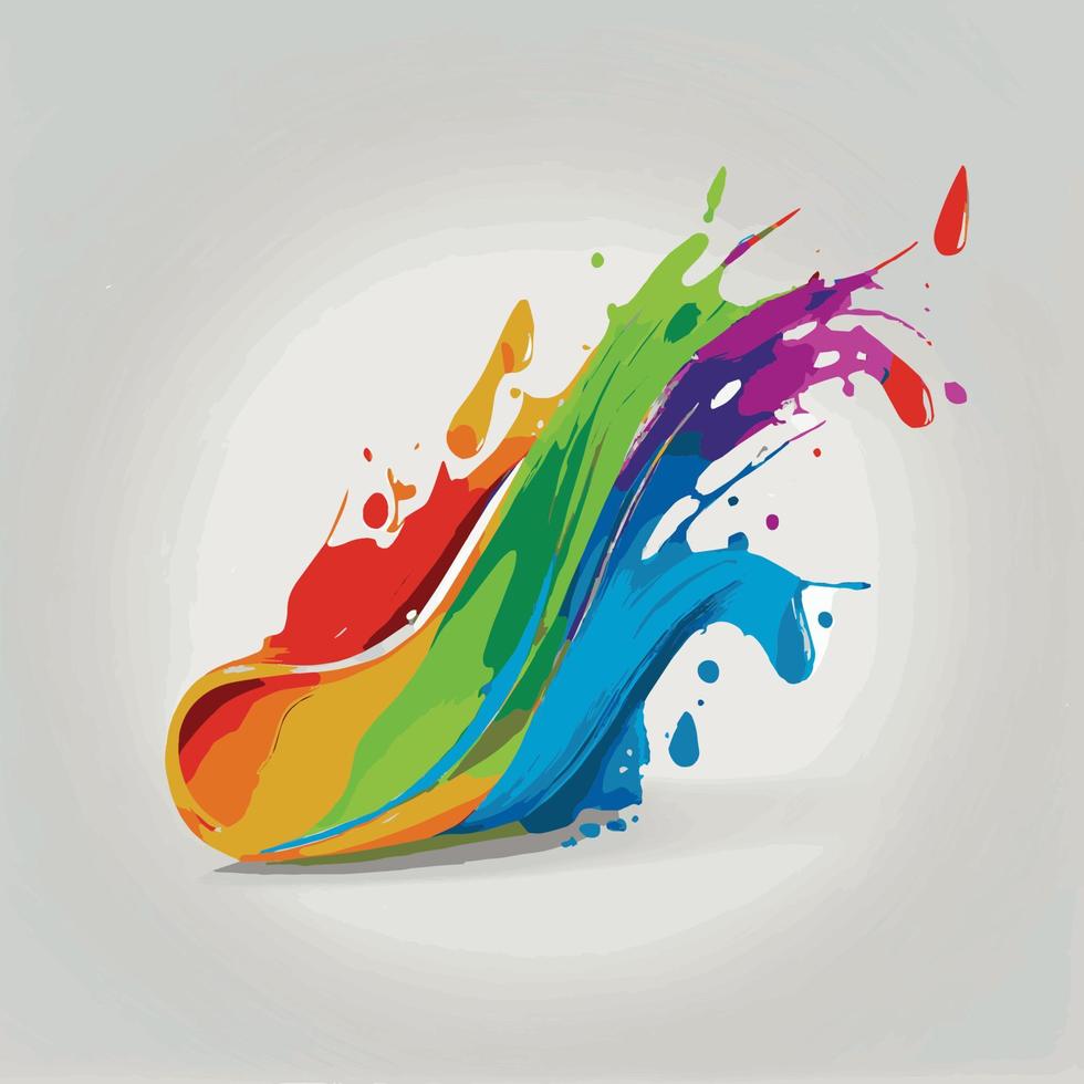 Smears, stains of colored paint on a white background, multicolored colors, rainbow - Vector