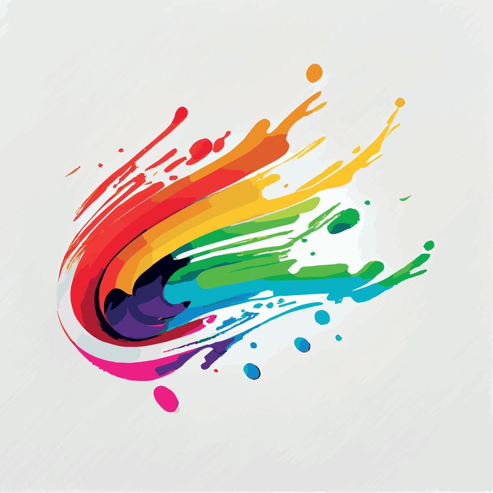 Smears, stains of colored paint on a white background, multicolored colors, rainbow - Vector