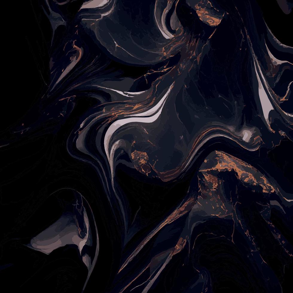 Black marble texture design, colorful dark marble surface, curved golden lines, bright abstract background design vector