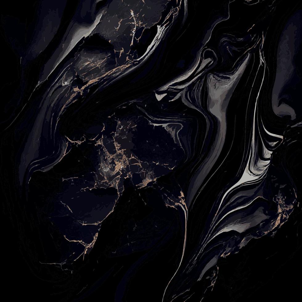 Black marble texture design, colorful dark marble surface, curved golden lines, bright abstract background design vector