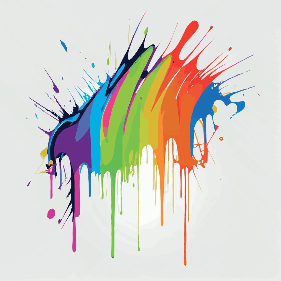 frotis, manchas de pintura de color sobre un fondo blanco, colores multicolores, arco iris - vector