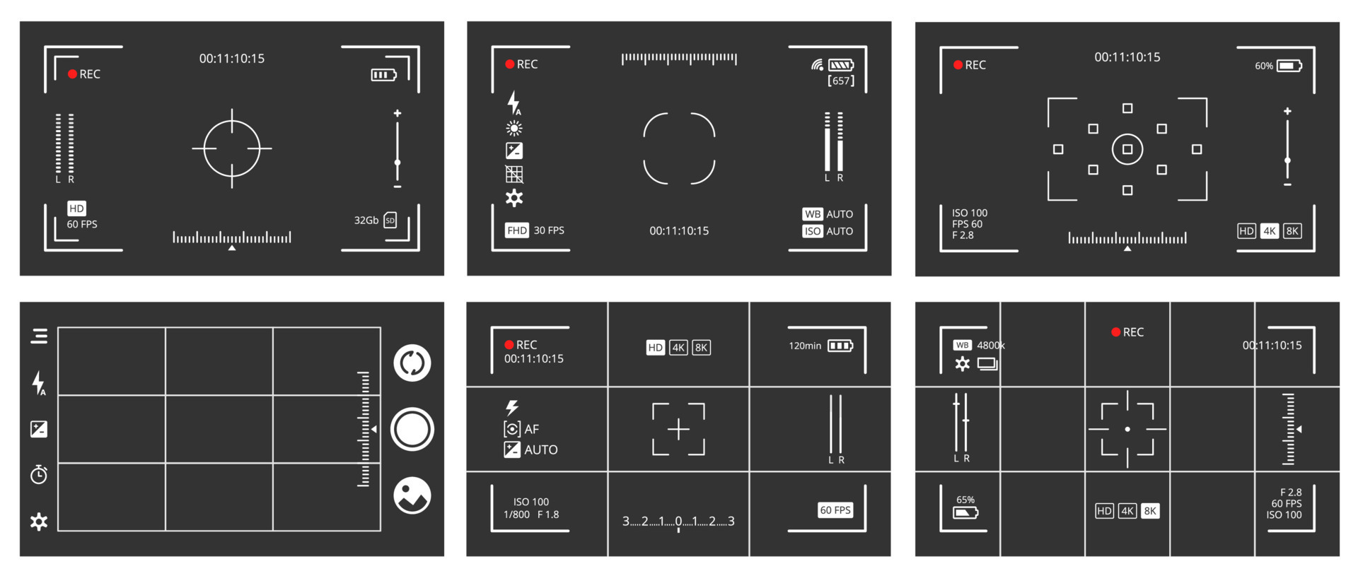Photo camera viewfinder screen overlay frame 18745443 Vector Art at