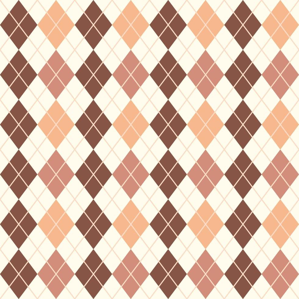 patrón de rombos sin costura marrón plano vector