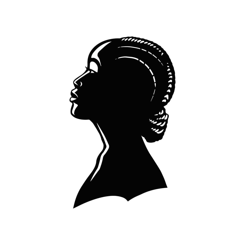 ilustración de vector de silueta de mujer negra