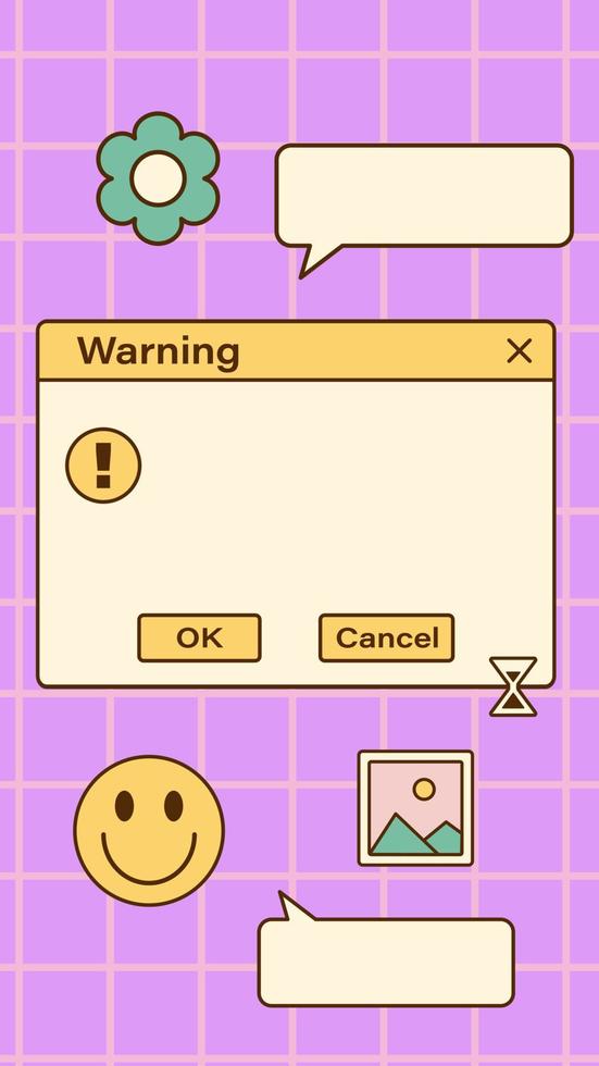 Vector retro Ig stories template. Vintage frame for text. Abstract retro background. Social media design.