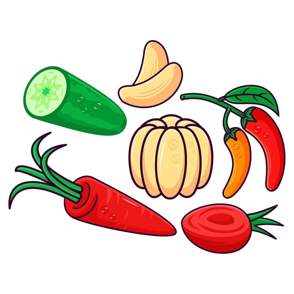 elemento de fruta bandle adecuado para elementos de diseño de publicaciones en redes sociales, etc. vector