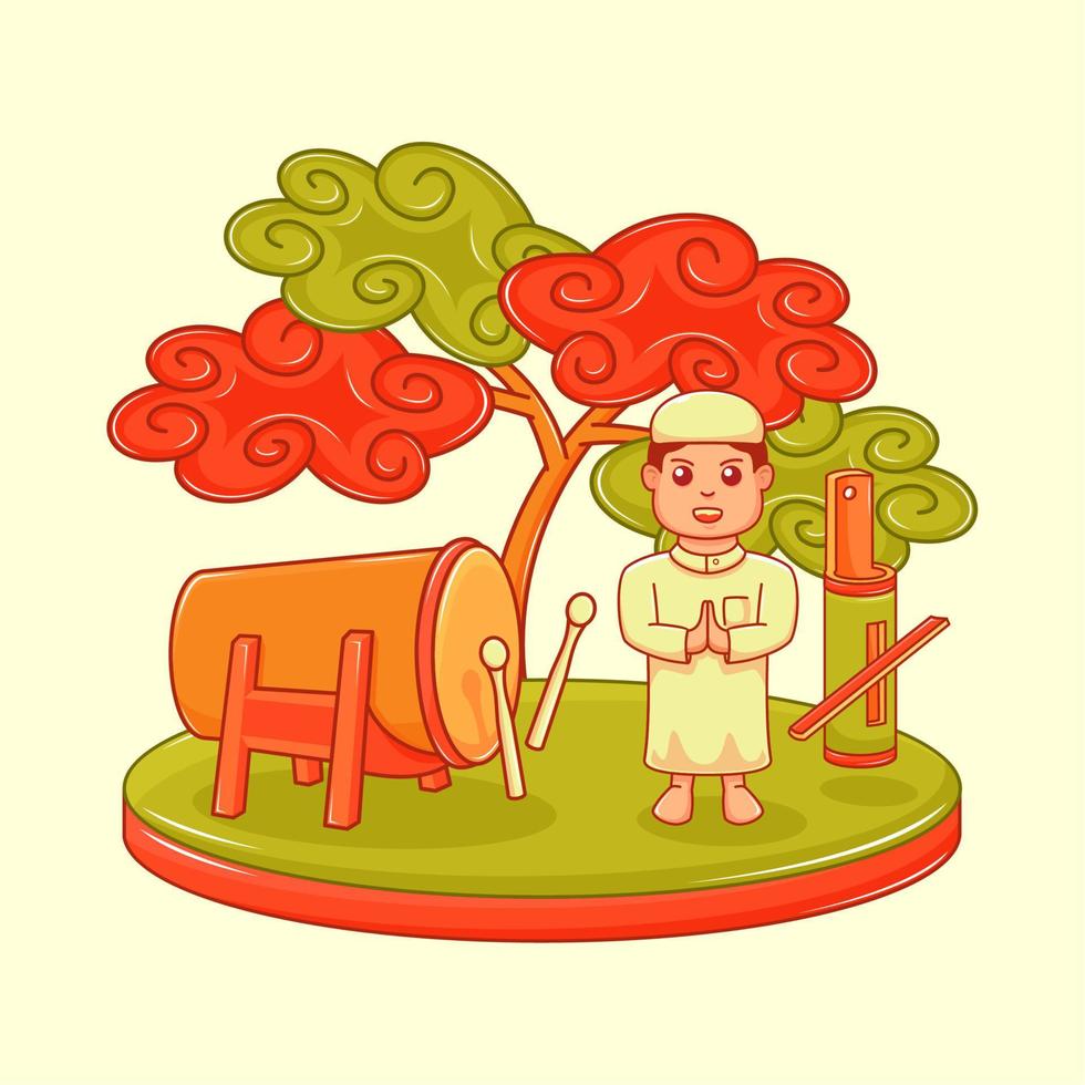 ramadan illustration and ramadan elements suitable for social media post and etc vector