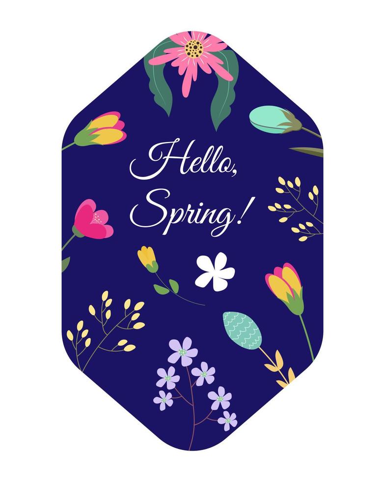 etiquetas de flores de primavera. pancarta de flores de primavera. ilustración vectorial vector