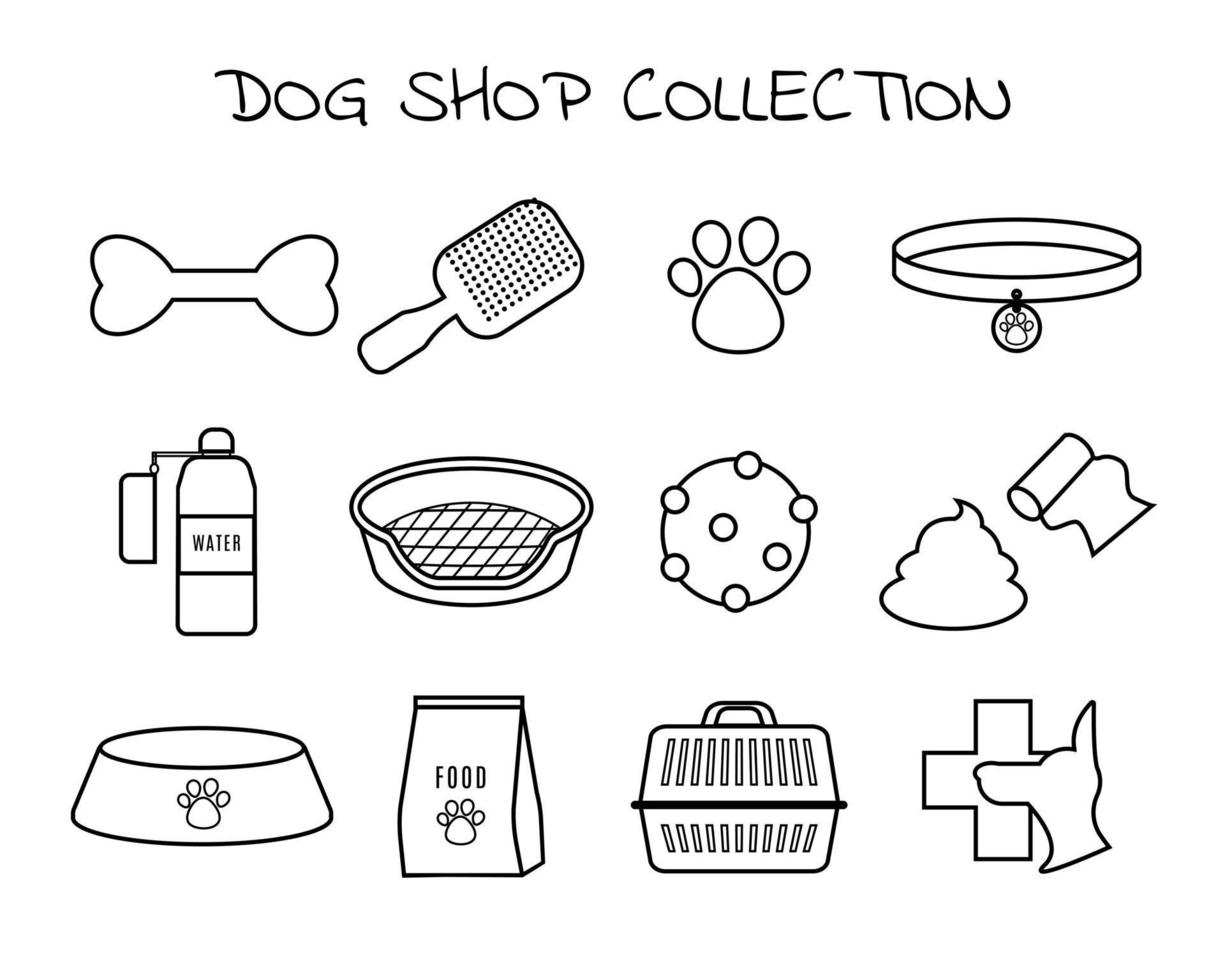 Simple Set of Pet Related Vector Line Icons. Dog shop collection vector EPS10