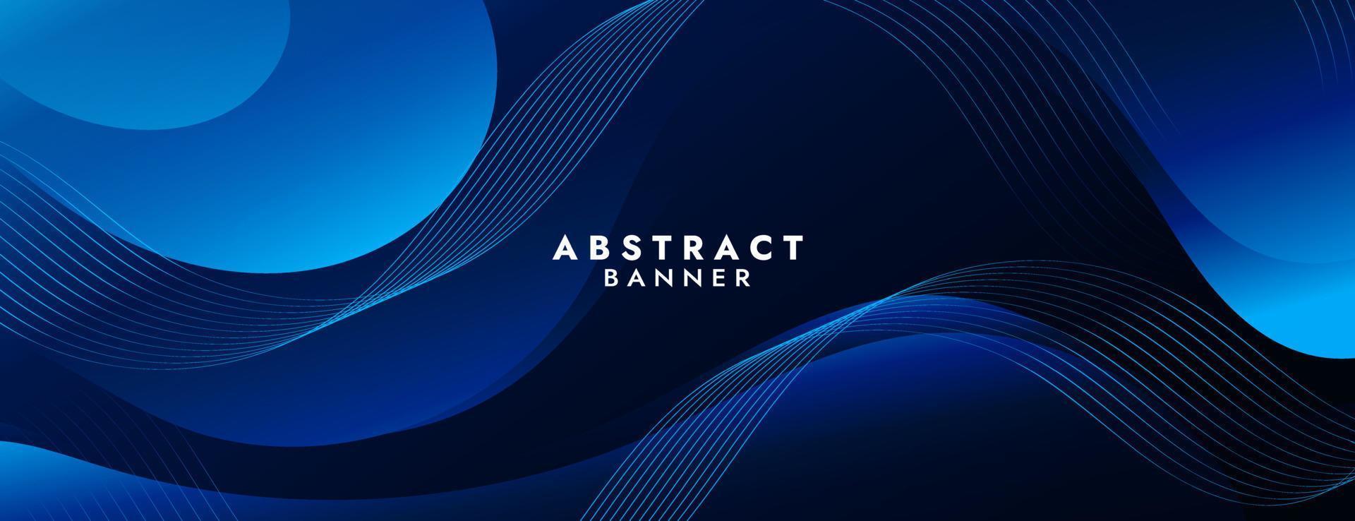 Abstract Blue Fluid Wave Banner Template vector