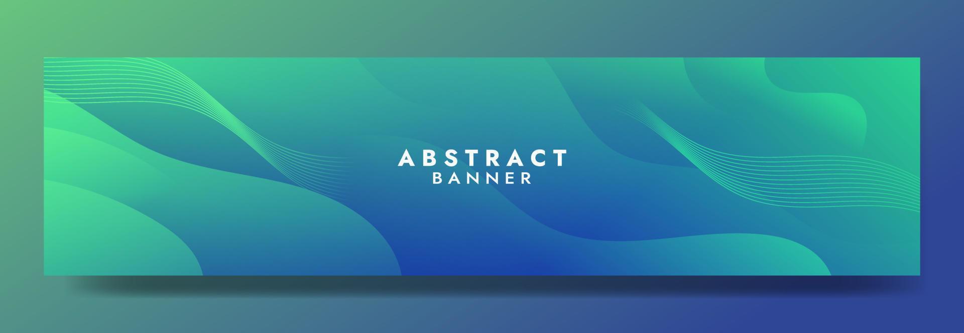 Abstract Green Fluid Wave Banner Template vector