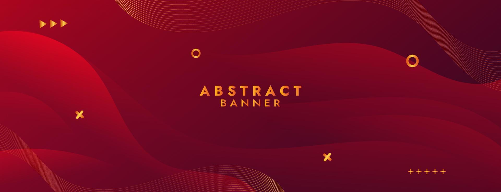 Abstract Red Fluid Wave Banner Template vector