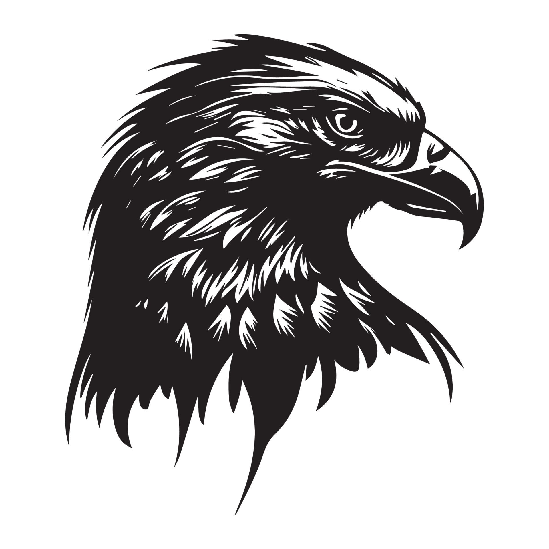 Black and White Eagle Face Tattoo Design by Morphart Creations 1643918