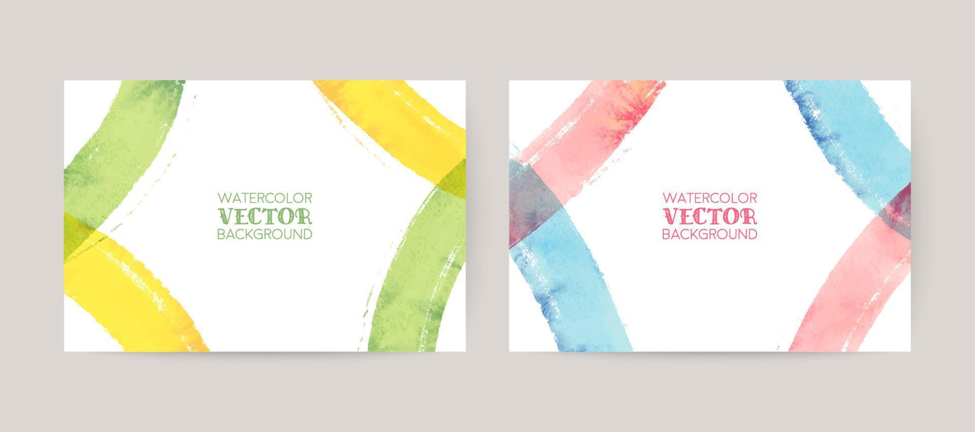 vector colorful watercolor abstract background set. card for greetings, invitation, wedding
