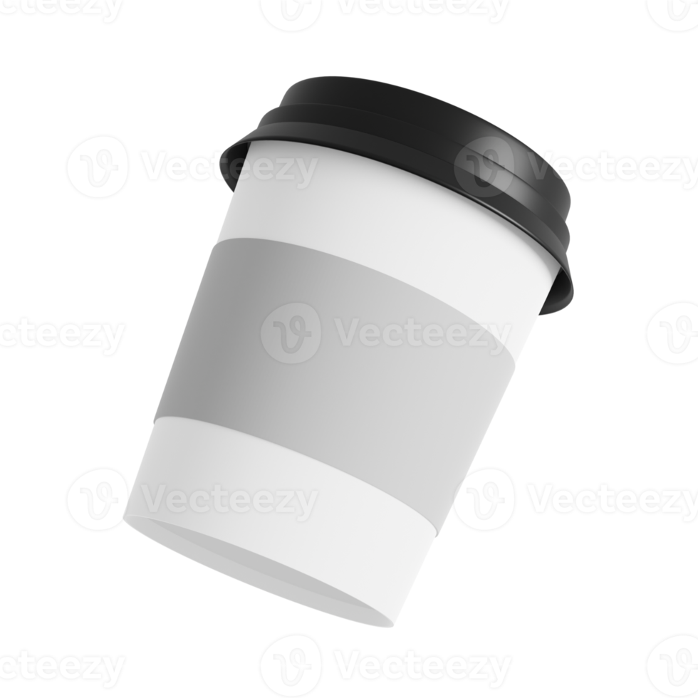 3D Rendering Paper Cup Coffee Transparent Background png