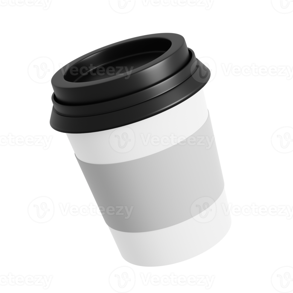 3D Rendering Paper Cup Coffee Transparent Background png