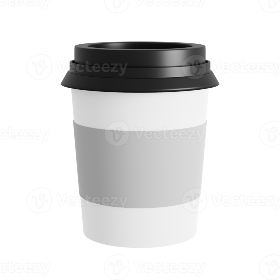 3D Rendering Paper Cup Coffee Transparent Background png