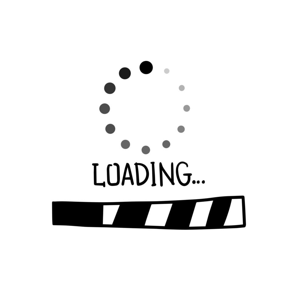 The loading bar is hand drawn. load doodle vector
