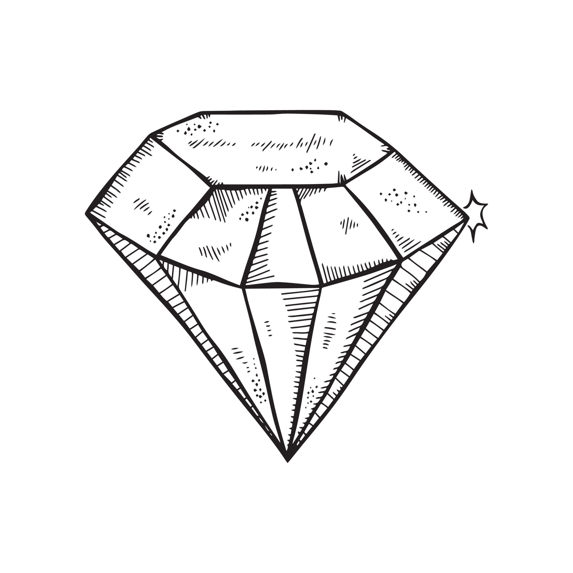 Hand drawn doodle diamond, gems icon, vector illustration. 18746200