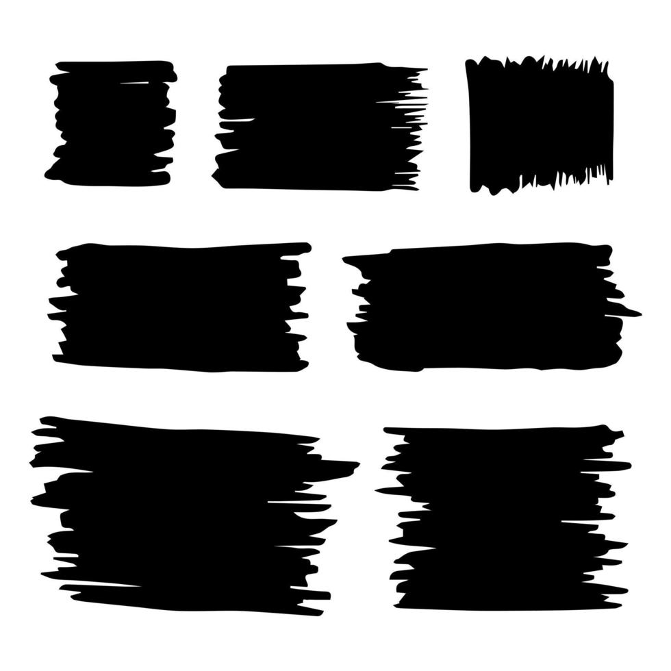 Black Distress Brushes. Grunge Texture. Splash Banner. vector illustration.