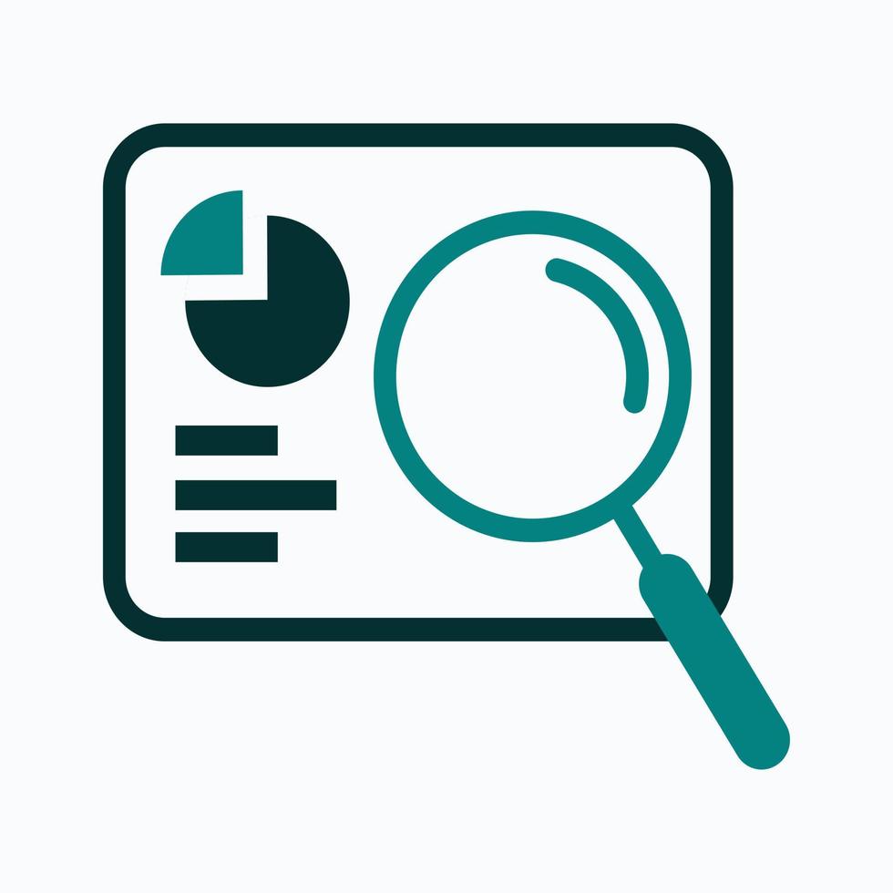 Data research flat icon design. Can be used for business app and web icons vector