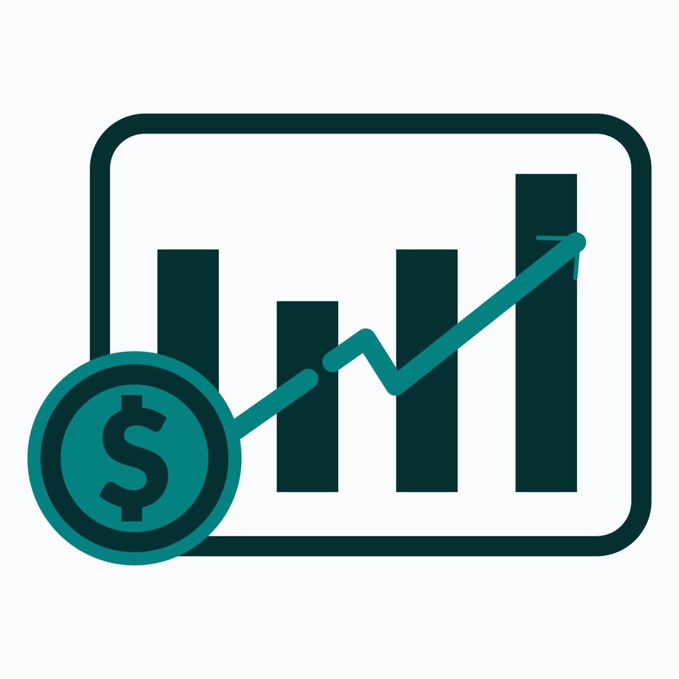Sales or business growth flat icon design. Can be used for business app and web icons vector