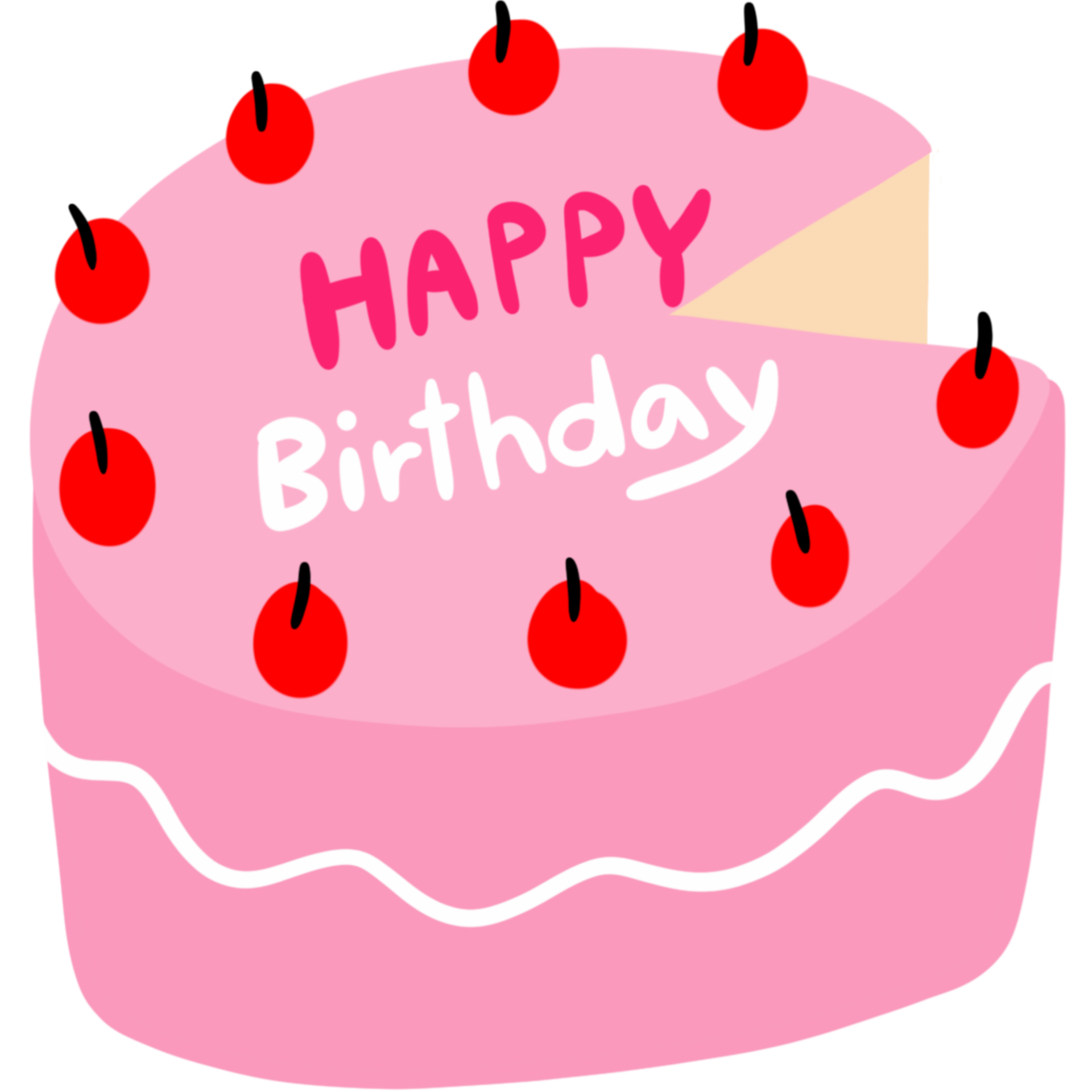 happy birthday cake slice with face and feet cartoon cute