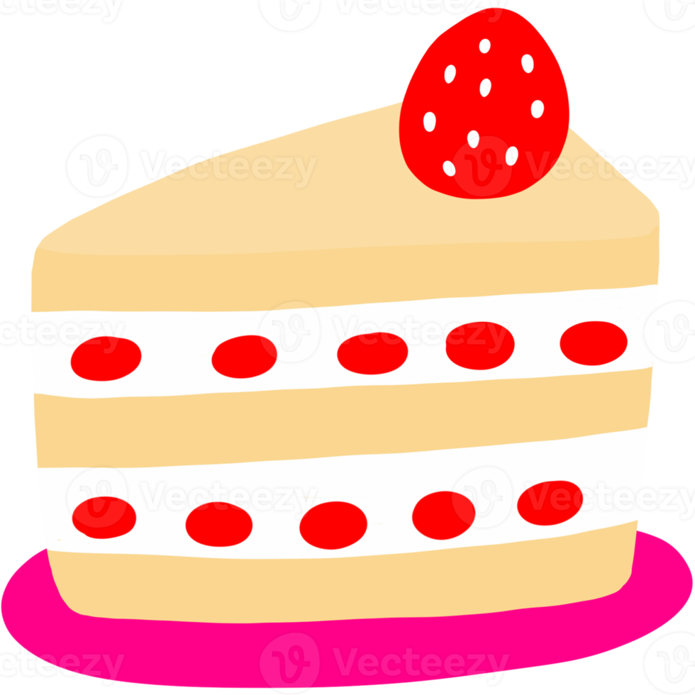 Cartoon cute sweet cake clipart. png