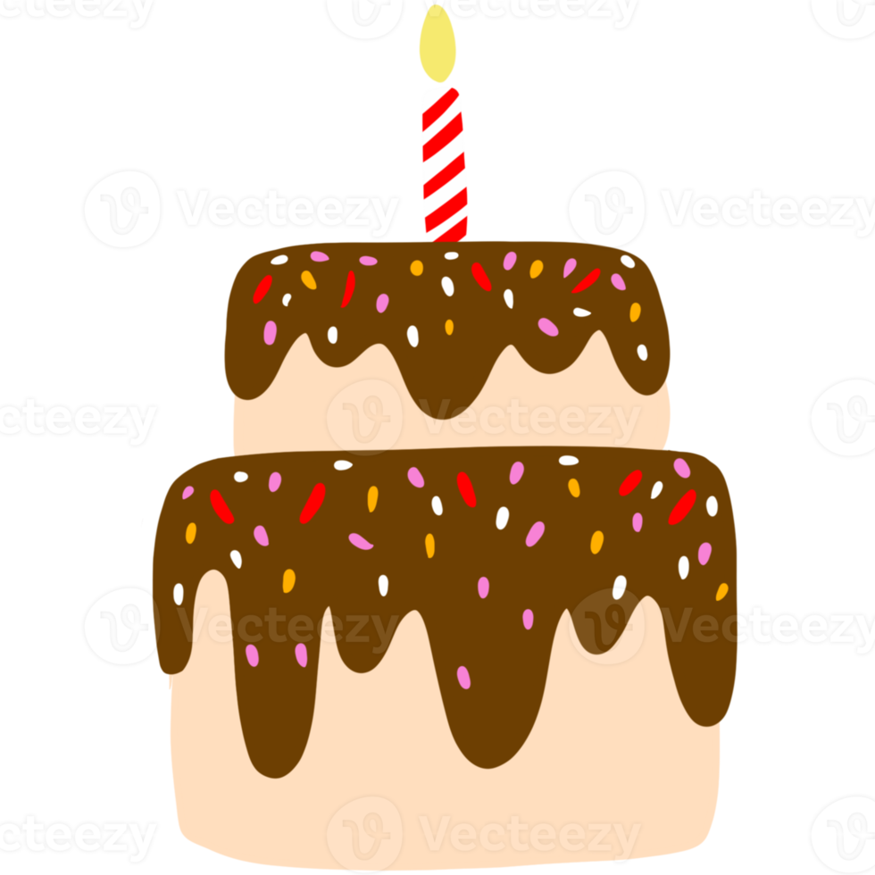 Cartoon cute sweet cake clipart. png