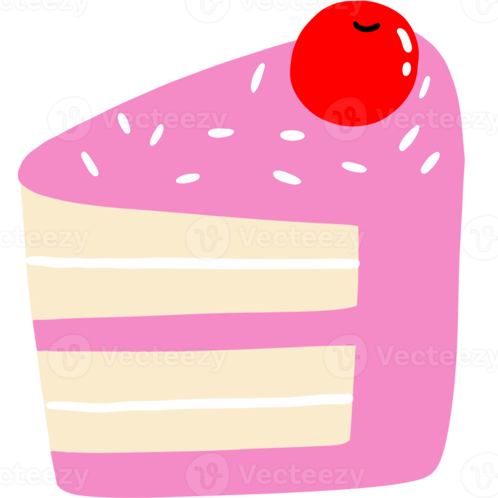 Cartoon cute sweet cake clipart. png