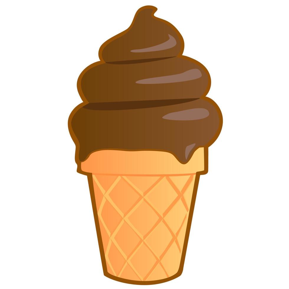 Ice Cream Cartoon Emote Vector Illustration