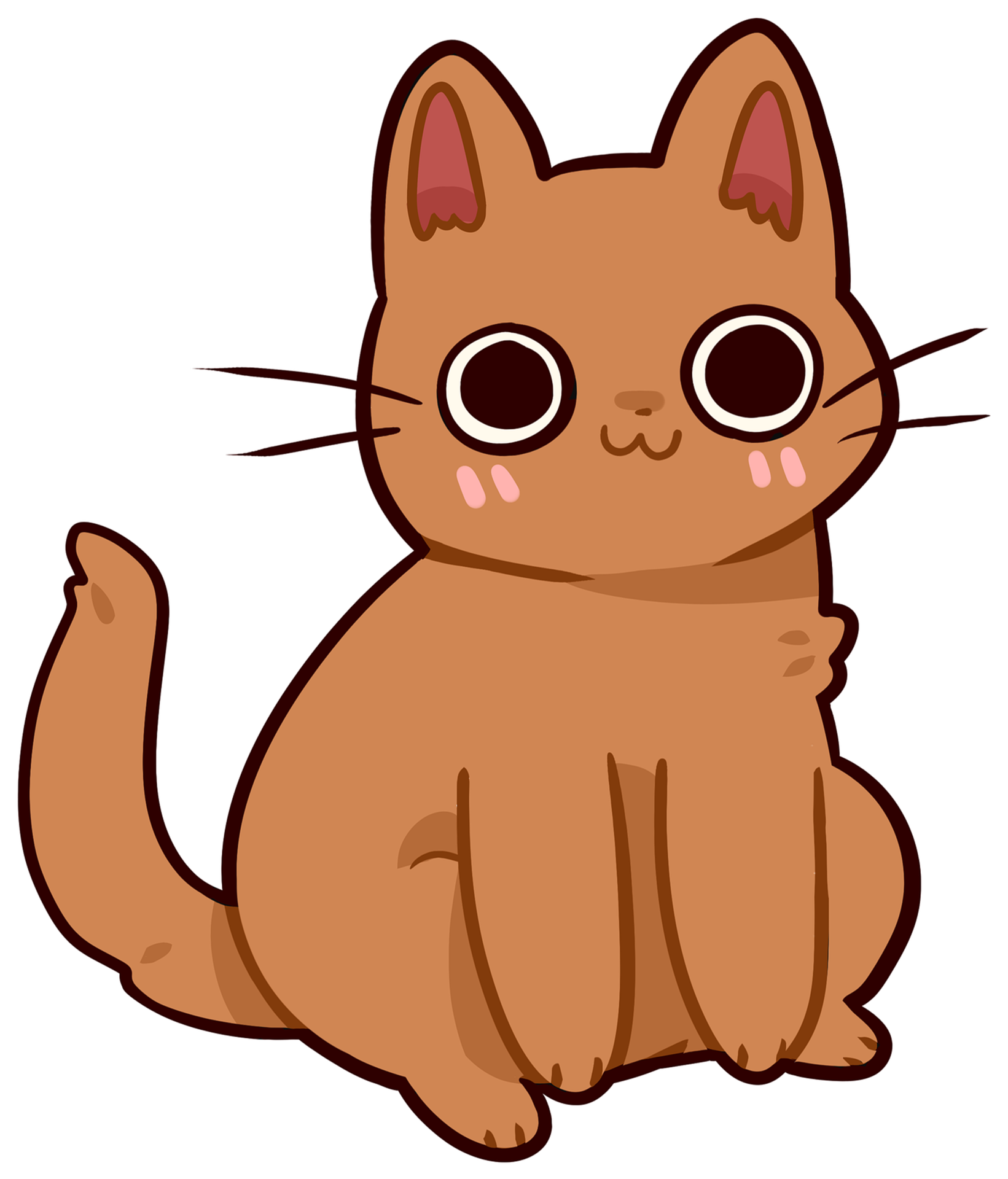 Desenho De Gato Marrom Desenhado à Mão Com Clipart De Cauda PNG