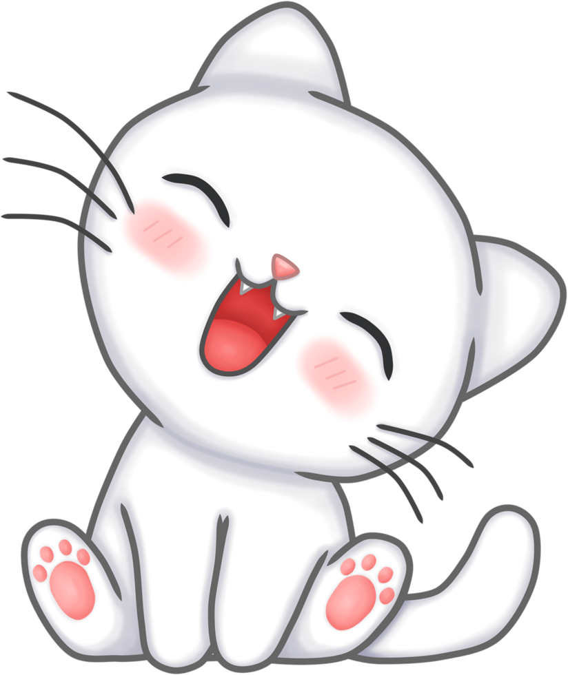 Cat White Design png