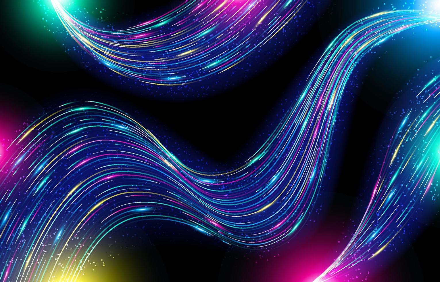 Neon Light Wave Background vector