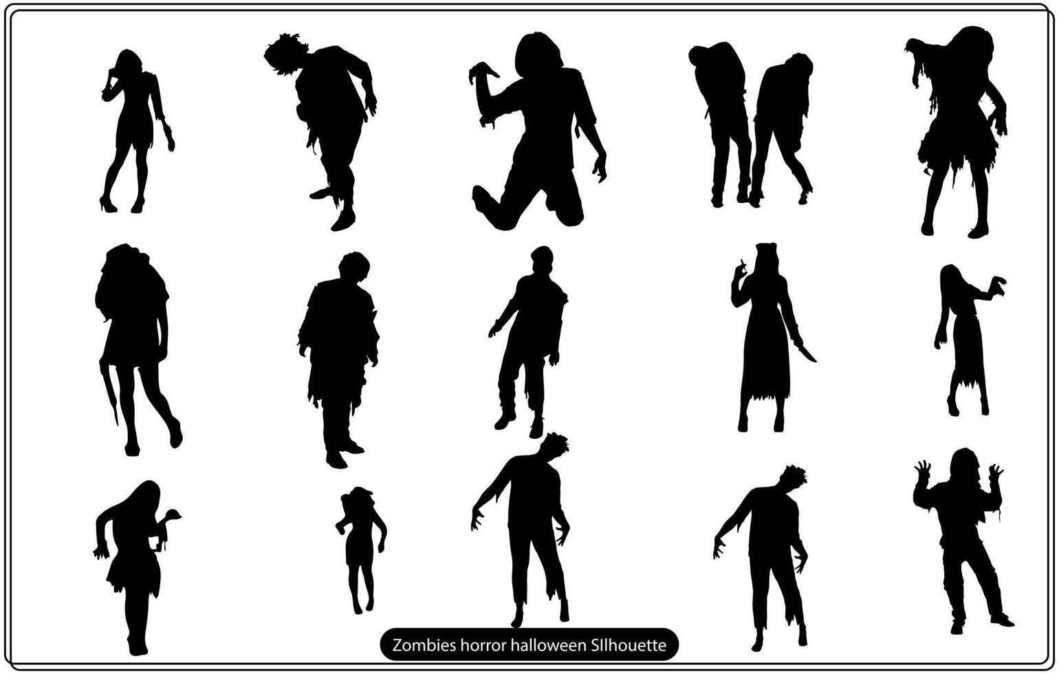 zombies horror halloween silueta gratis vector