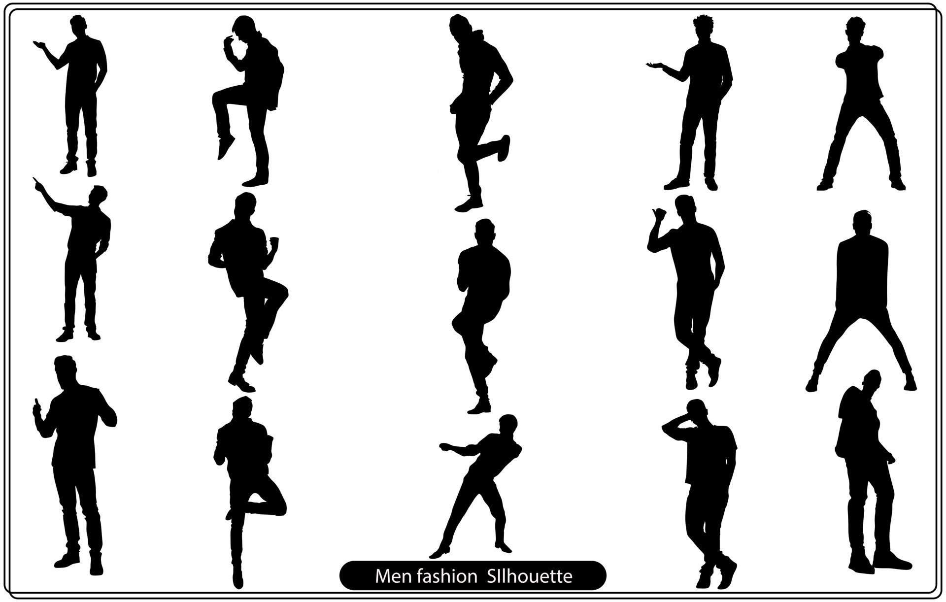 Beautiful men fashion silhouette Vector Bundle. free 18746546 Vector