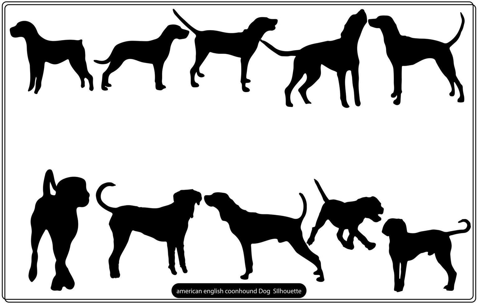 silueta de perro coonhound inglés americano gratis vector