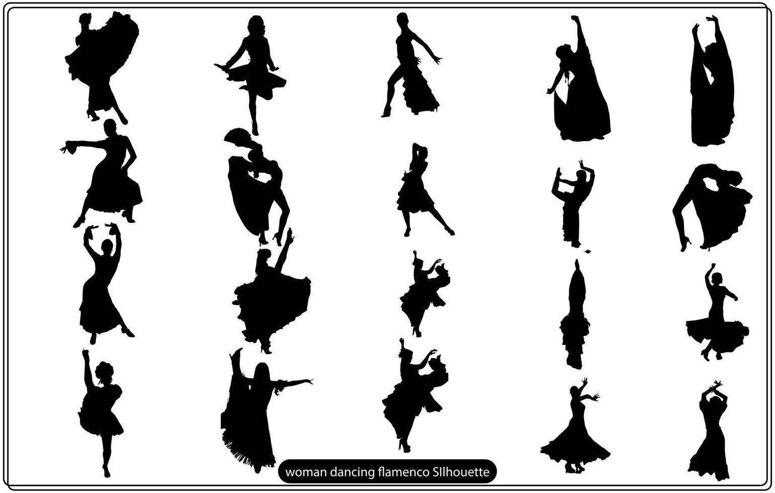 woman dancing flamenco silhouette free vector