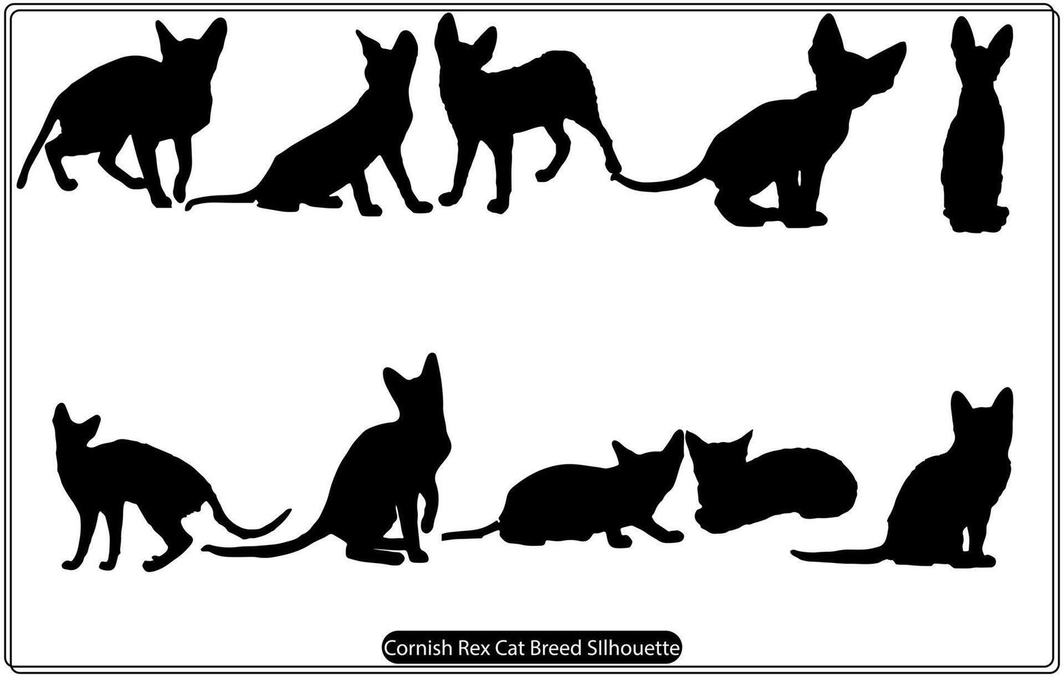 silueta de raza de gato cornish rex gratis vector